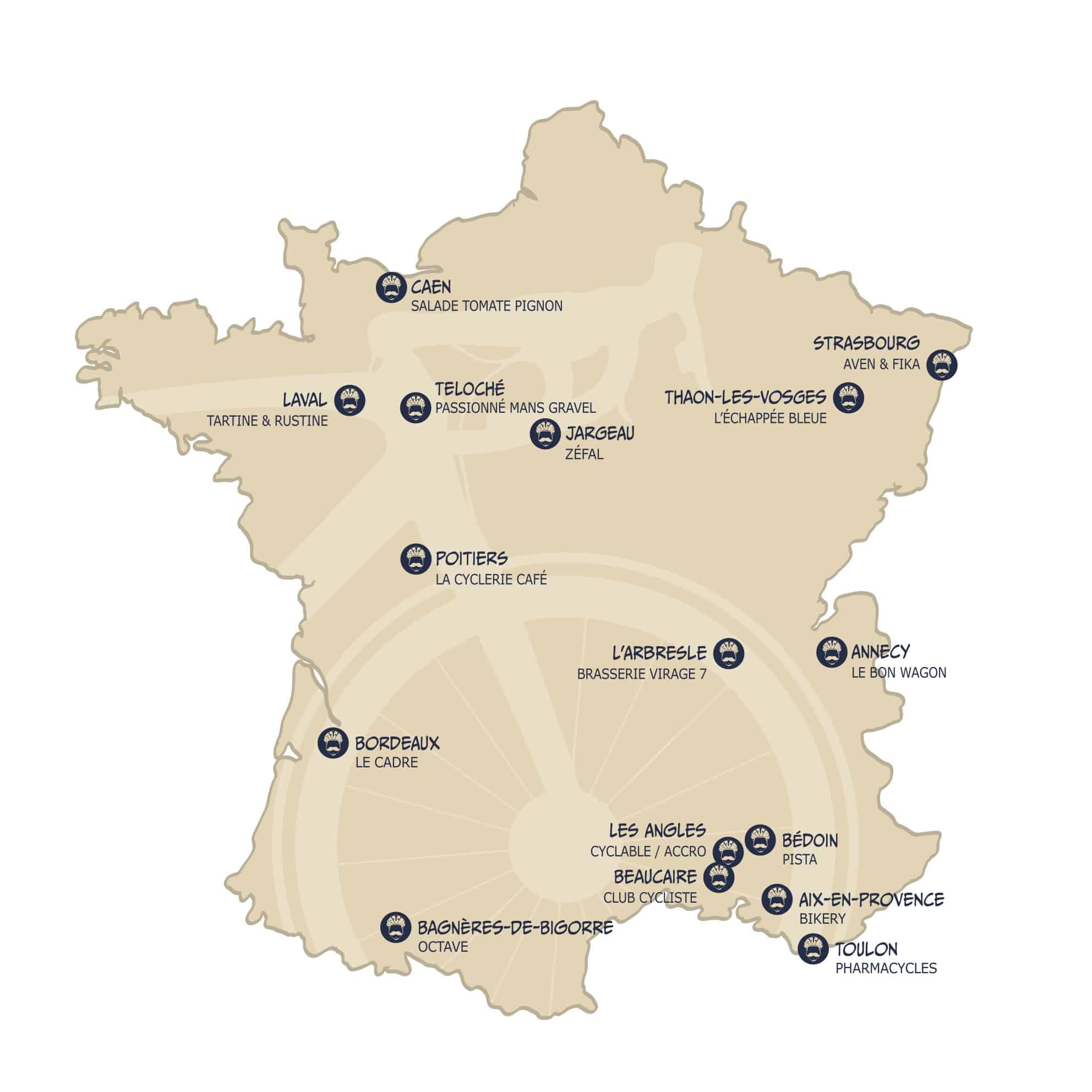 Top Vélo | Les Bacchantes 2025 Carte de France