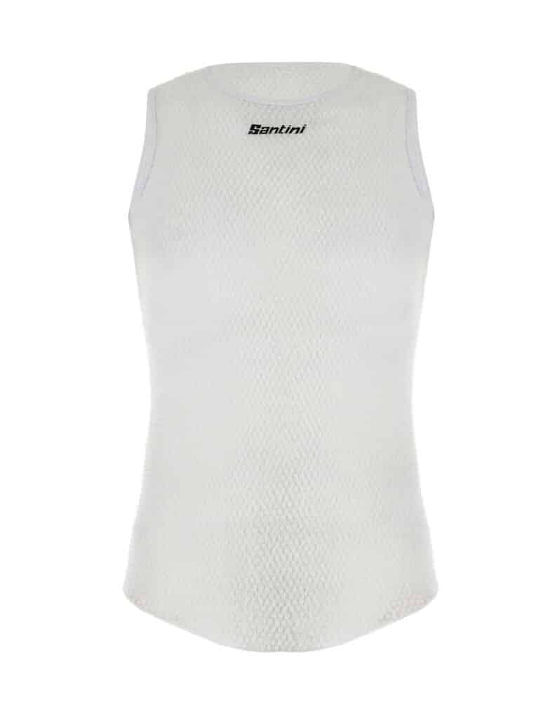 Top Vélo | Santini x Polartec H25 26 ALPHA baselayer Sans Manches Blanc